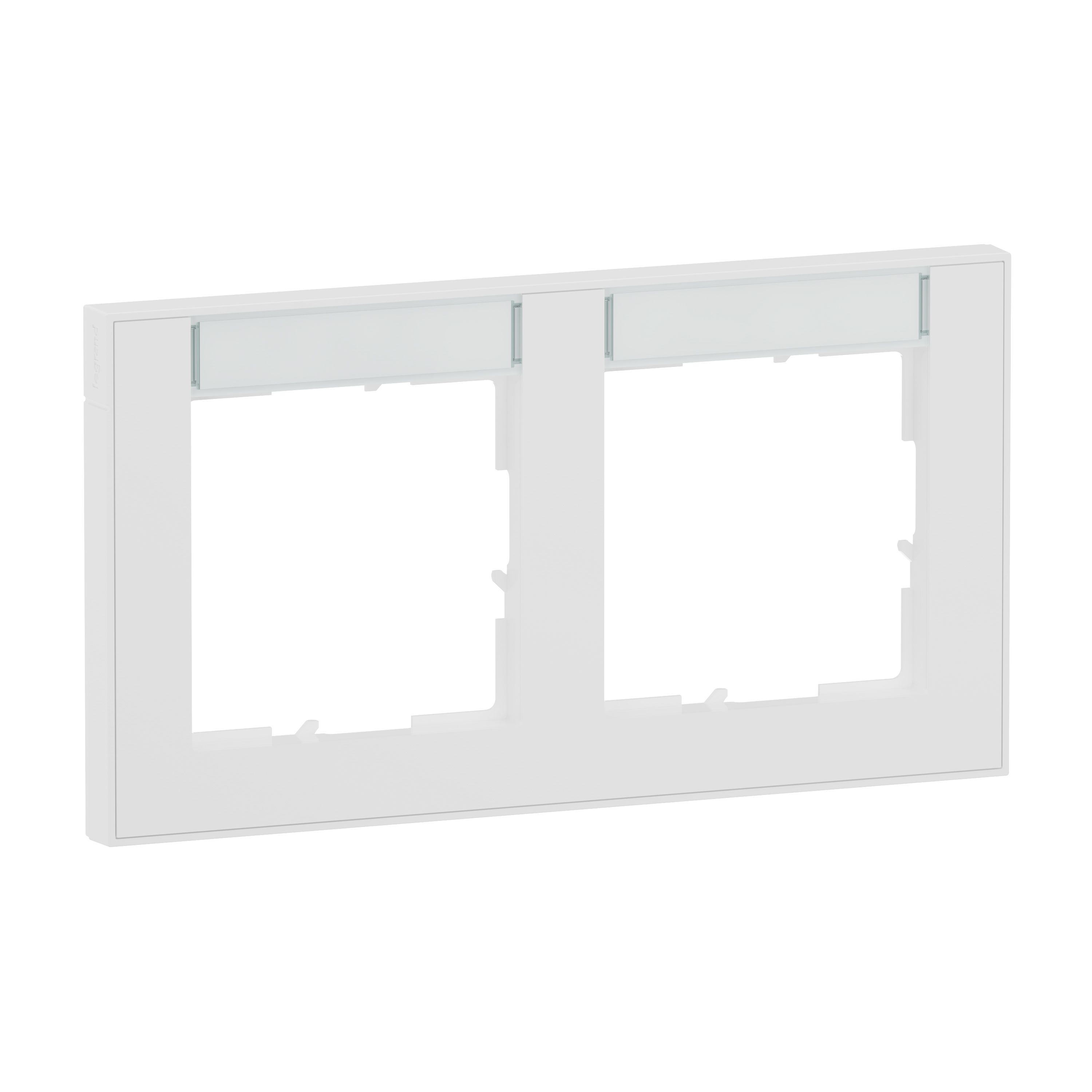 Legrand 765892 SEANO+ 2-fach Rahmen horizontal mit Beschriftungsfeldern, Ultraweiß