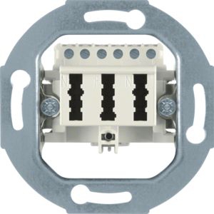 Berker 450002 TAE-Steckdose 3 x 6NFN, Modul-Einsätze, weiß matt