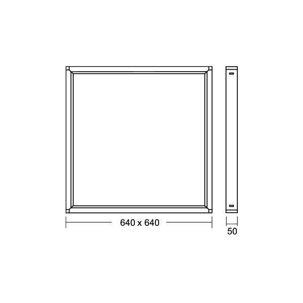Brumberg 81032056 AGGY Anbaurahmen 4-teiliger, 640 x 640 x 50 mm, weiß