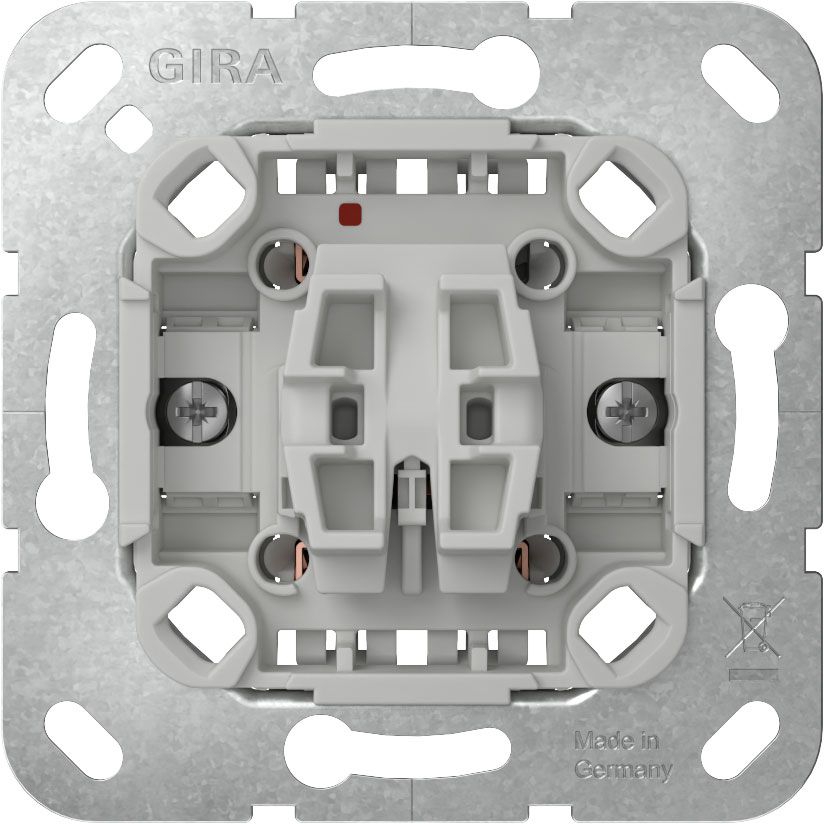 Gira 310600 Wippschalter Einsatz 10AX/250V, Universal-Aus-Wechselschalter, mit Befestigungskrallen