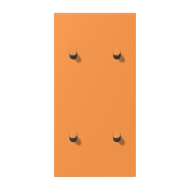 Jung LC12-25R0225 Abdeckung mit Kipphebel "Zylinder", 2 x 2 Kipphebel, senkrecht, orange clair