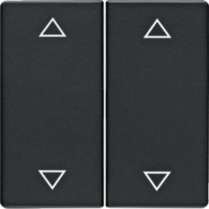 Berker MAN0200923 Wippe 2-fach mit Aufdruck Symbol "Pfeile", Q.x, tiefschwarz matt