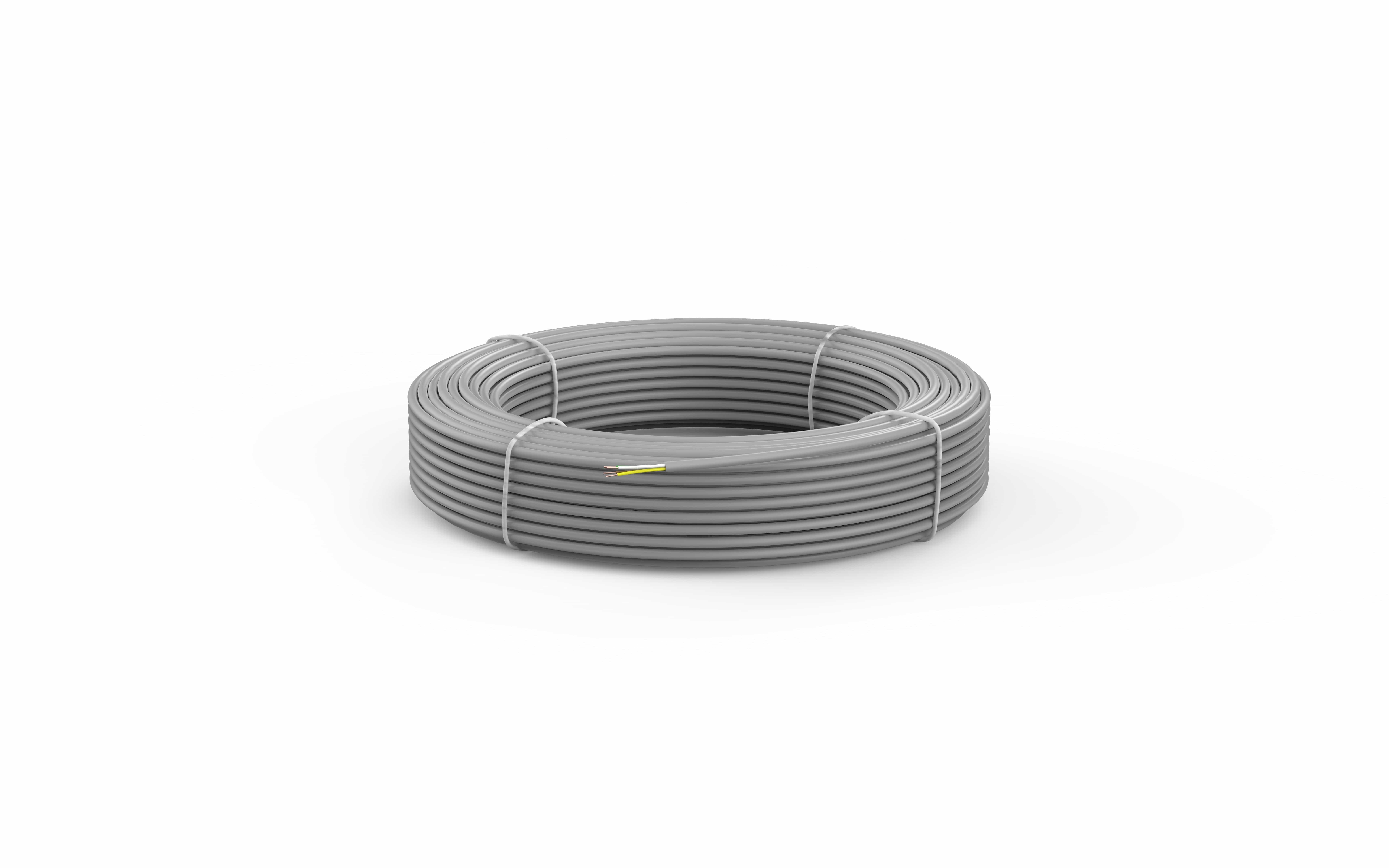 Zewotherm 14170037 ZEWO Installationsleitung LiYY, 3-polig, 0,5 mm², 100 m Rolle, flexibel, temperaturbeständig, grau