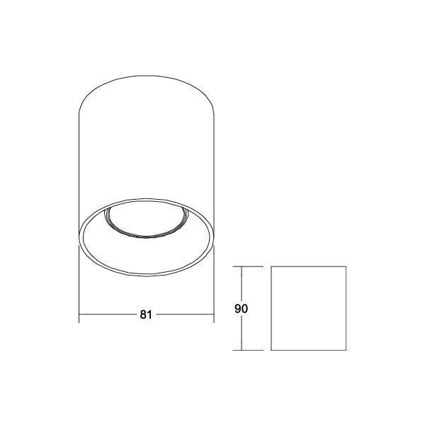 Brumberg 45130170 Decken-Anbau-Modul, rund, GU10, 7,5 W, Ø 81 mm, weiß