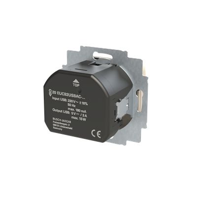 Busch-Jaeger 20 EUCB2USBAC-212 Schutzkontakt-/USB-A+C Steckdose Safety+, mit Befestigungskrallen, weiß glänzend, Busch-Duro 2000 SI