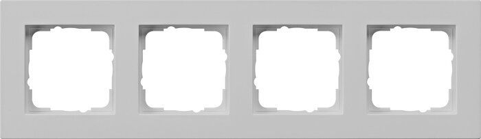 Gira 0214375 Abdeckrahmen 4-fach für flachen Einbau, Gira E2, grau matt