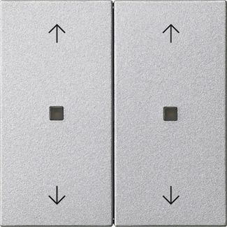 Gira 538626 Wippe 2-fach Pfeile Kontrollfenster, System 55, Farbe Alu
