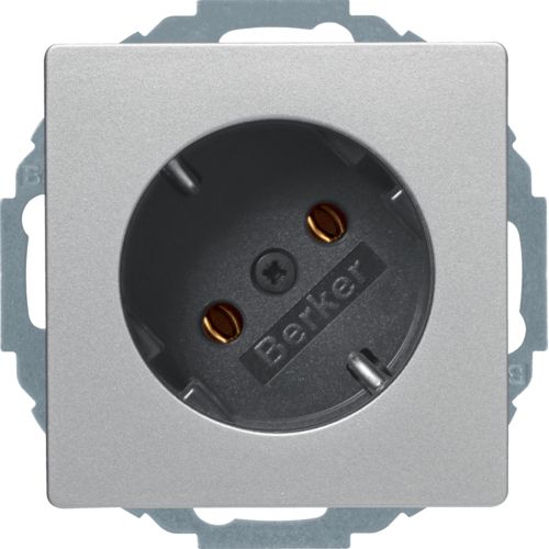 Berker 47276084 Schutzkontakt-Steckdose 45°, Q.x, aluminium samt