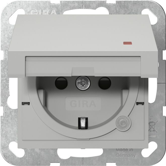 Gira 4552015 Schutzkontakt-Steckdose KD Kontroll + Shutter System 55 Grau matt