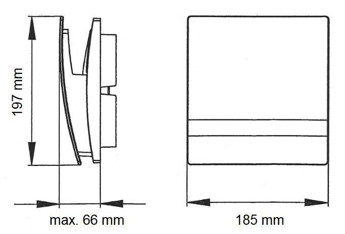 Lunos 040088 Komfort Innenblende 9/IBG im Glasdesign für Lüfter e², ALD, ALD-S, AB30/60, RA15-60, mechanisch verschließbar, weiß