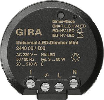 Gira 244000 LED-Dimmer Mini, 3-50W, Einbau in Gerätedose