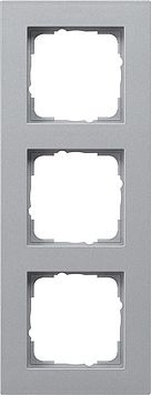 Gira 0213255 Abdeckrahmen 3-fach für flachen Einbau, Gira E2, Farbe alu