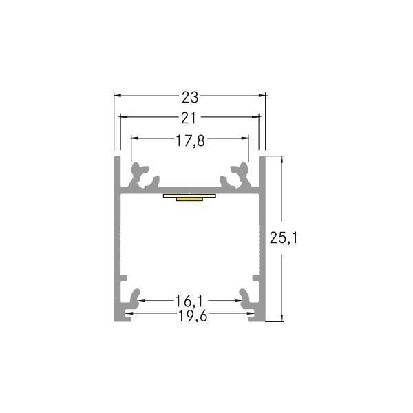 Brumberg 53603260 LED-Anbauprofil, 2000 x 23 x 25,1 mm, aluminium