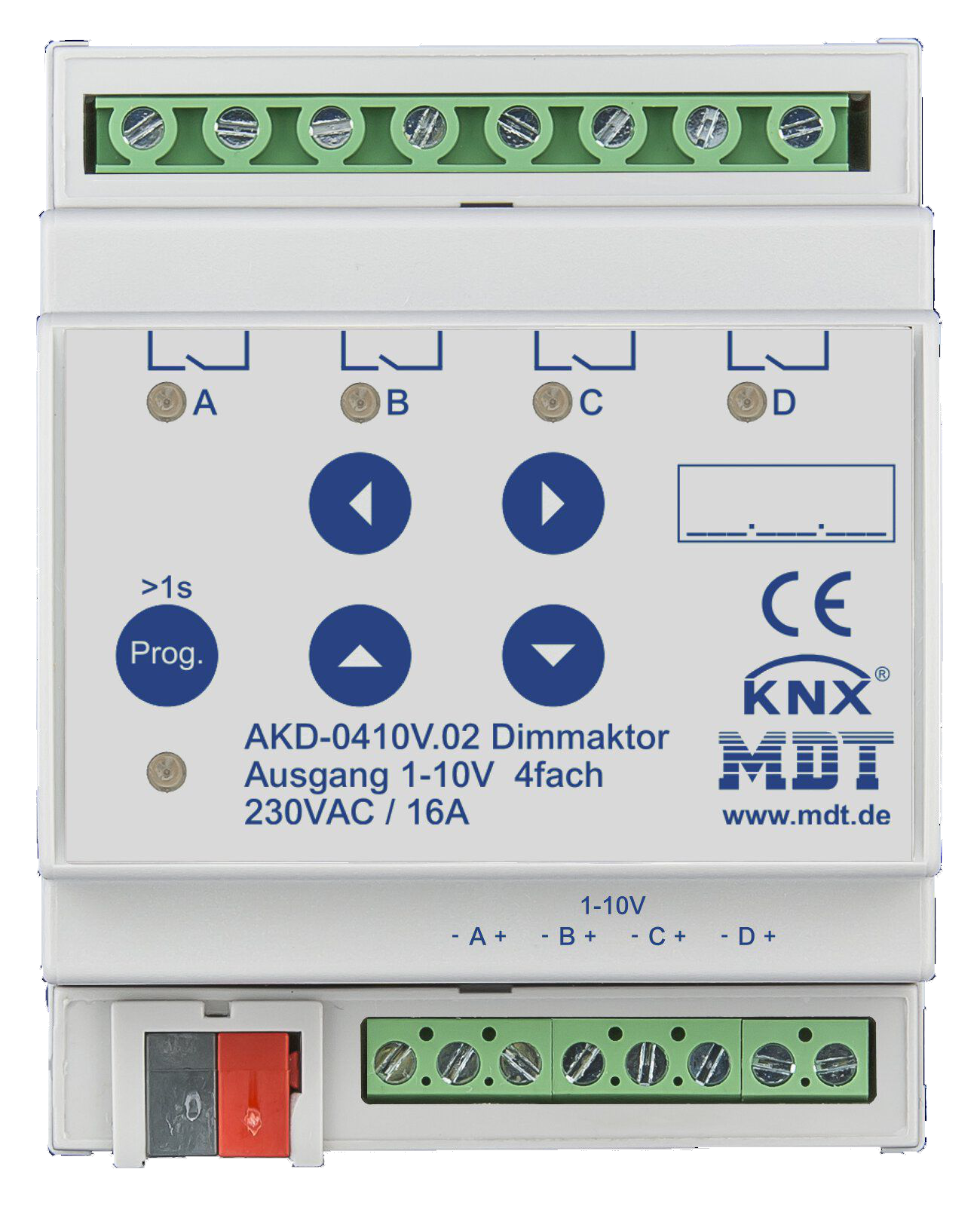 MDT AKD-0410V.02 Dimmaktor 4-fach, 4TE REG, 1-10V RGBW