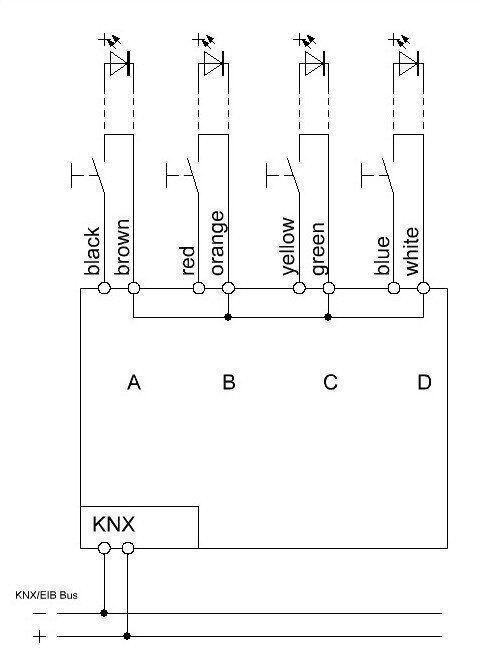 MDT BE-04001.02 Tasterinterface 4-fach UP, potentialfrei