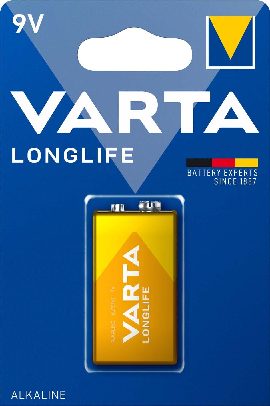 Varta Longlife Batterie 9V-Block 550mAh 1-Stück in Blister