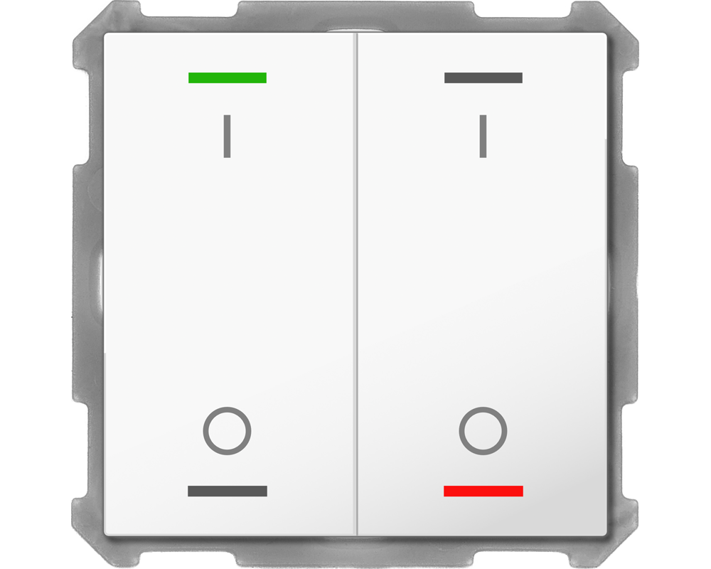 MDT BE-TAL6302.B1 KNX Taster Light 63 2-fach, RGBW, Studioweiß glänzend, Schalten