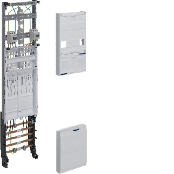 Hager ZH3EF12T Komplettfeld, universZ, 1050 × 250 mm, BKE-I, 2 Zählerplätze, 10 mm², mit Trennfunktion, verdrahtet
