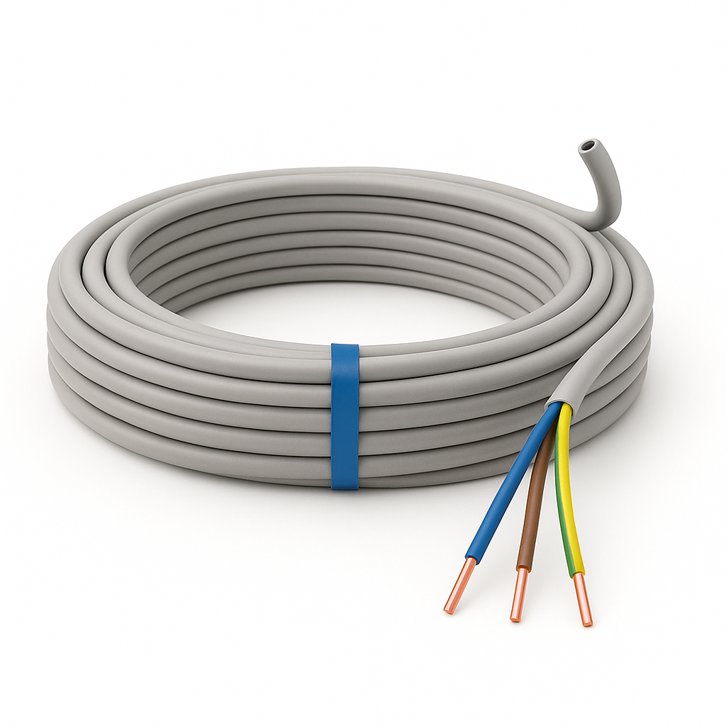 PVC-Mantelleitung NYM-J 3x1,5mm², 50m, grau