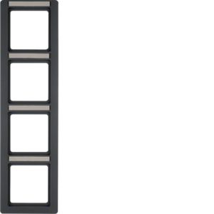 Berker 10146016 Rahmen 4-fach mit Beschriftungsfeld, Q.1, anthrazit samt
