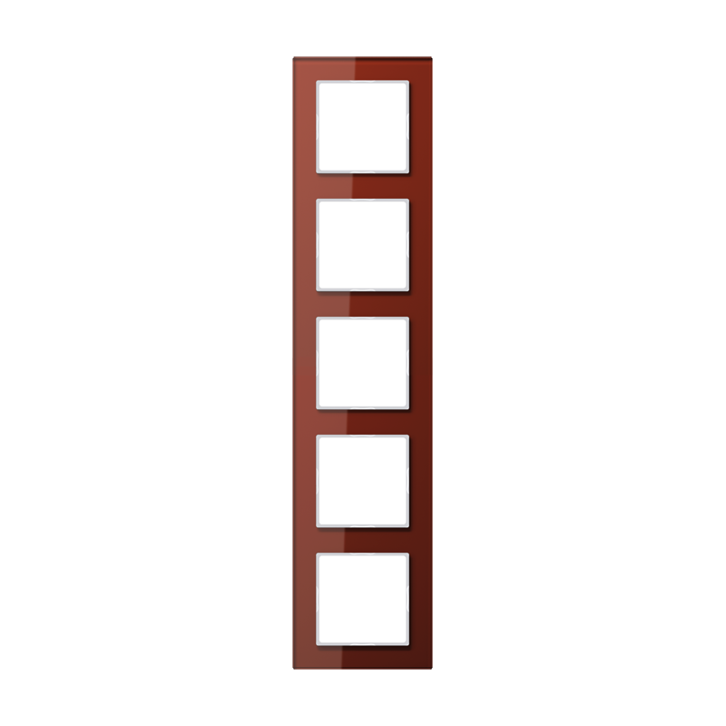 Jung AC585GLRT Glasrahmen 5-fach, senkrechte und waagerechte Montage, Glas, A CREATION, rot