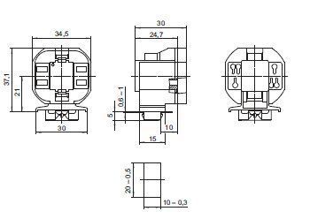Houben 528036 G24Xq-4 Einsteckfassung