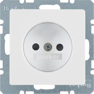 Berker 6167336089 Steckdose ohne Schutzkontakt mit erhöhtem Berührungsschutz Q.x polarweiß samt