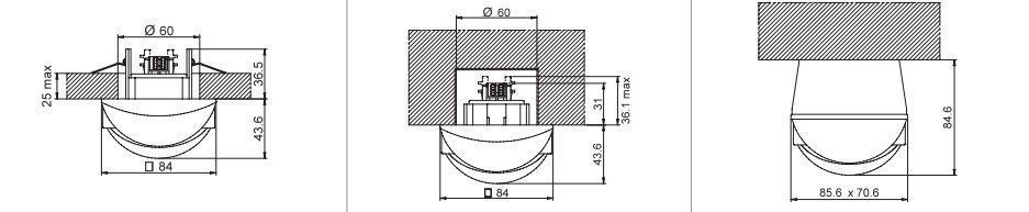 Finder 184K90300000 KNX Bewegungsmelder für Durchgangsbereiche (Deckenmontage), 1 Schließer, 10 A