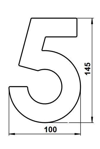 Albert 690925 Edelstahl-Hausnummer "5"