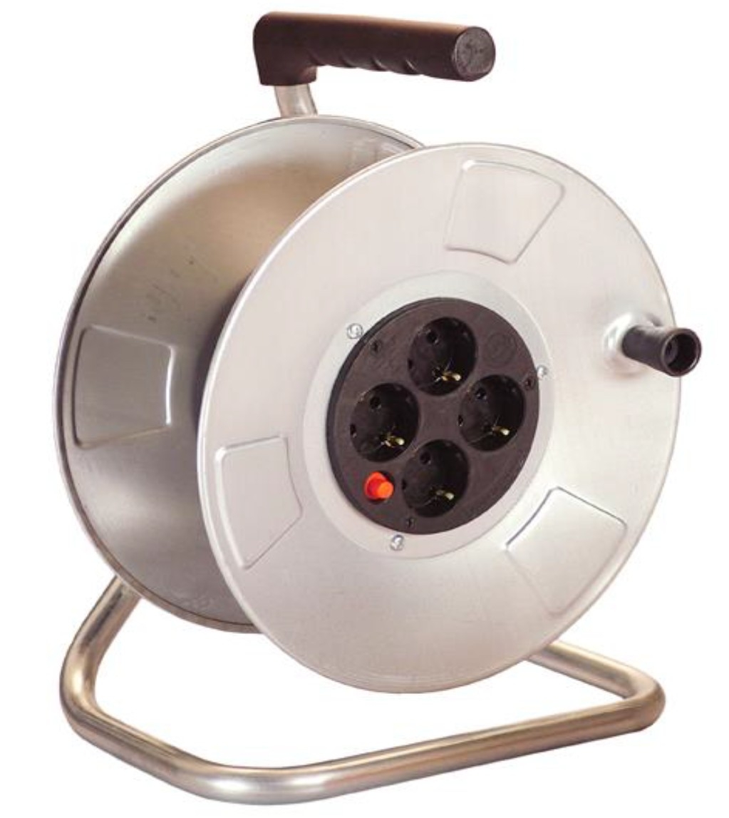 Bachmann 396.182 Stahlblech Kabeltrommel ohne Kabel mit Thermoschutz