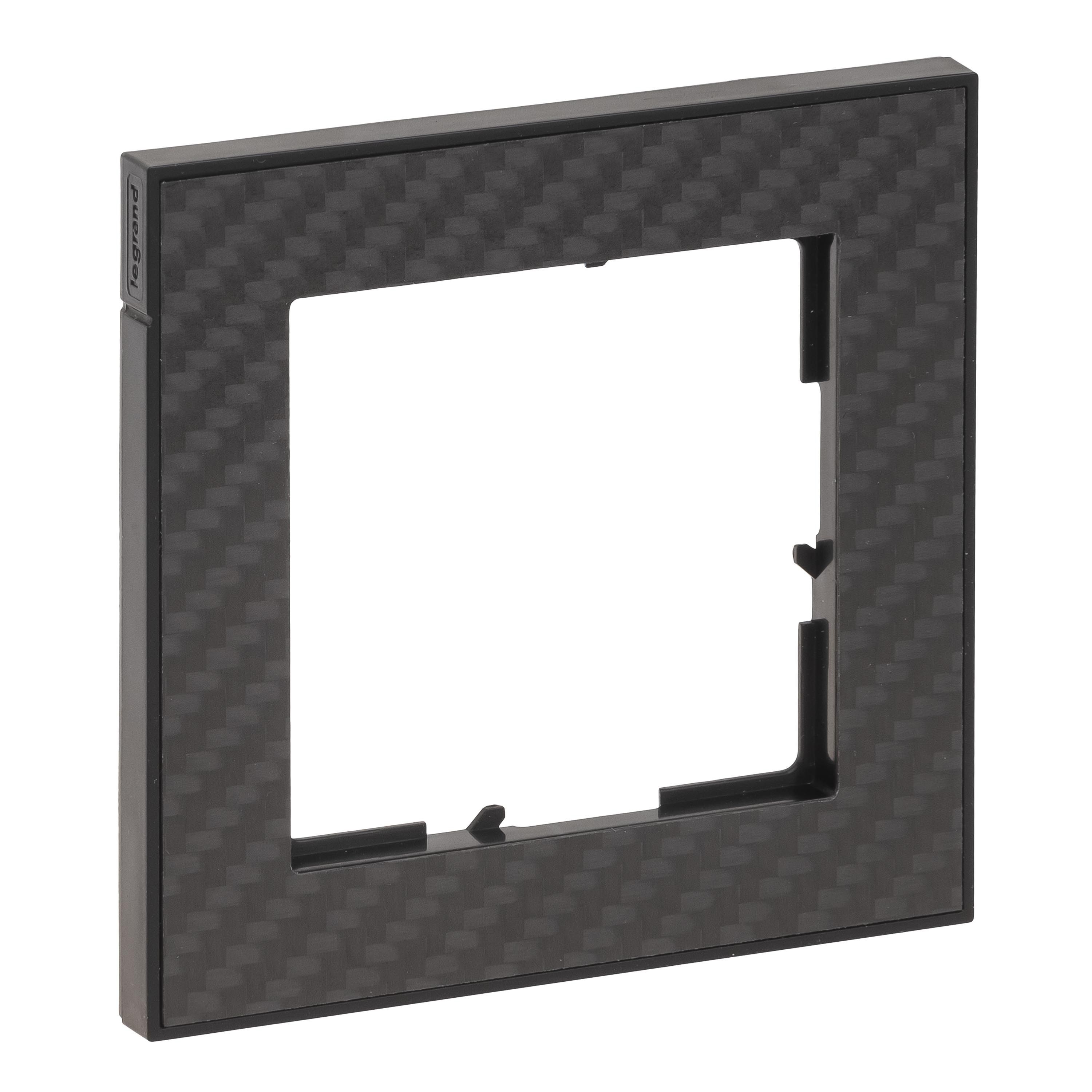 Legrand 765191 SEANO+ 1-fach Rahmen mit Echtmaterialoberfläche, Karbon