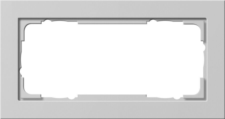 Gira 100237 Abdeckrahmen 2-fach ohne Mittelsteg, Gira E2, grau matt