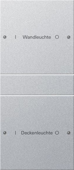 Gira 220226 Wippenset 2-fach (1+1) beschreibbar System 55 F Alu lackiert