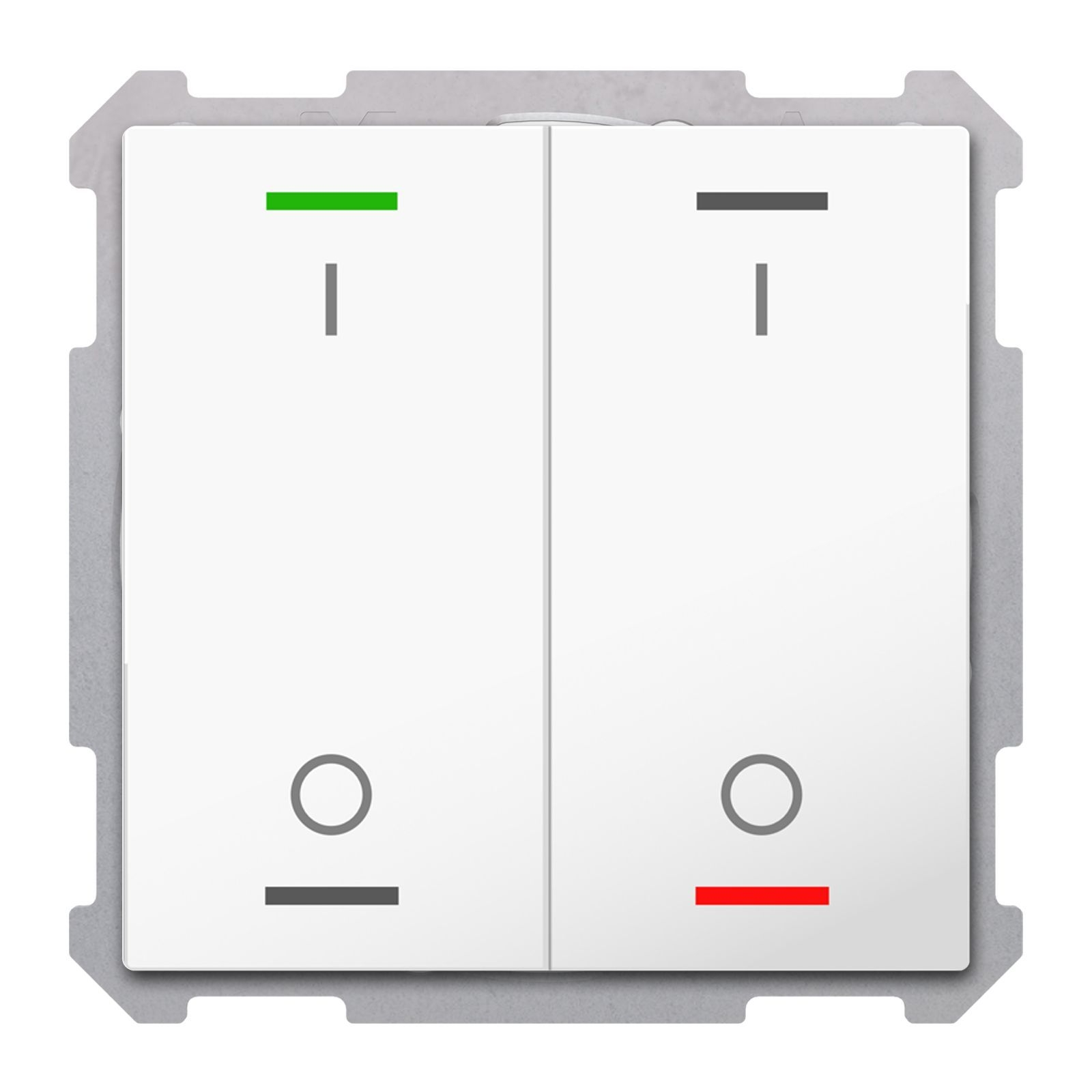MDT TAL-63T2B04.02S KNX Taster Light 63 2-fach, RGBW, Temperatursensor, Studioweiß glänzend, Schalten