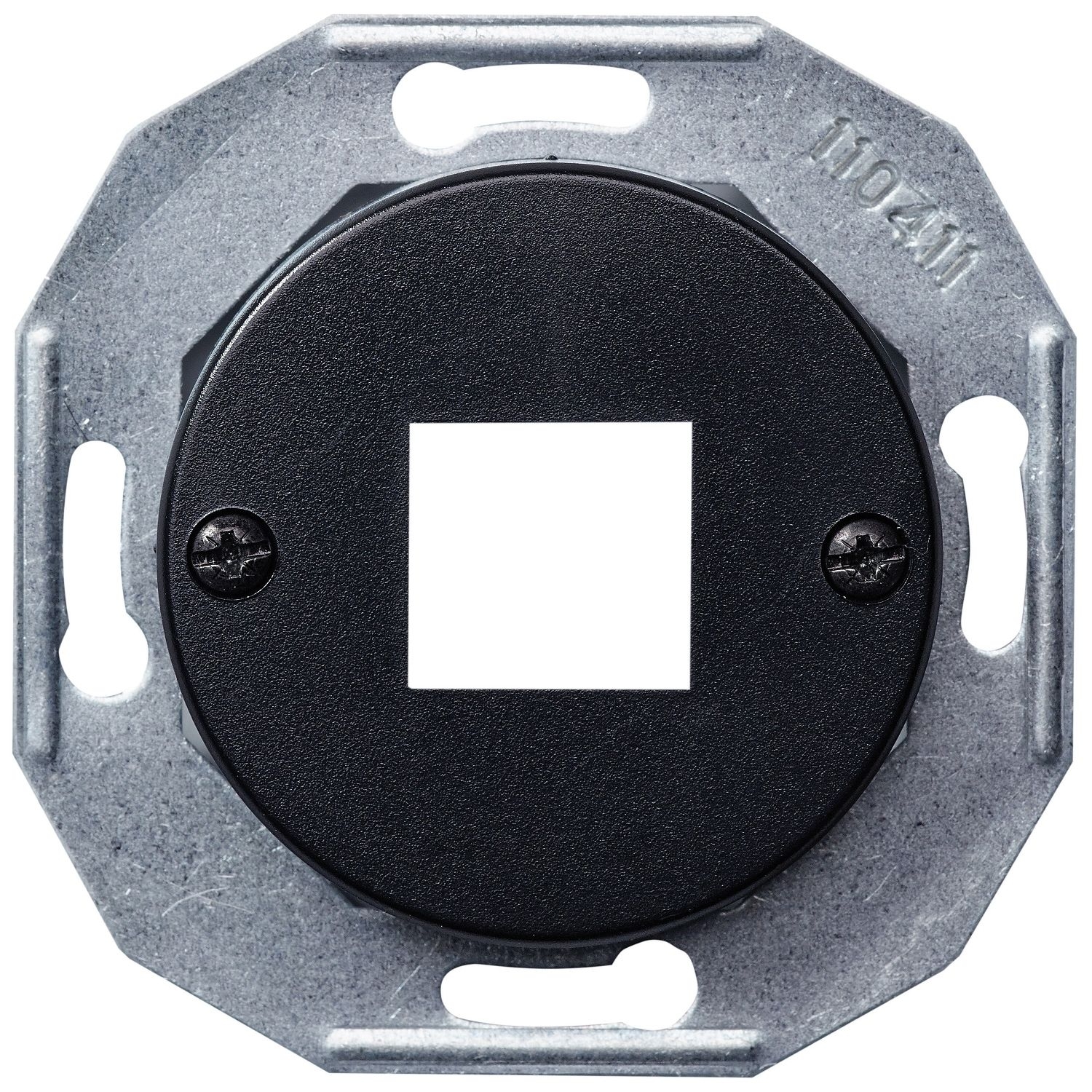 Elso WDE011702 Datensteckdose 1-fach IAE / UAE-EINS, 8(8) mit Zentralplatte, Renova Flush, schwarz matt
