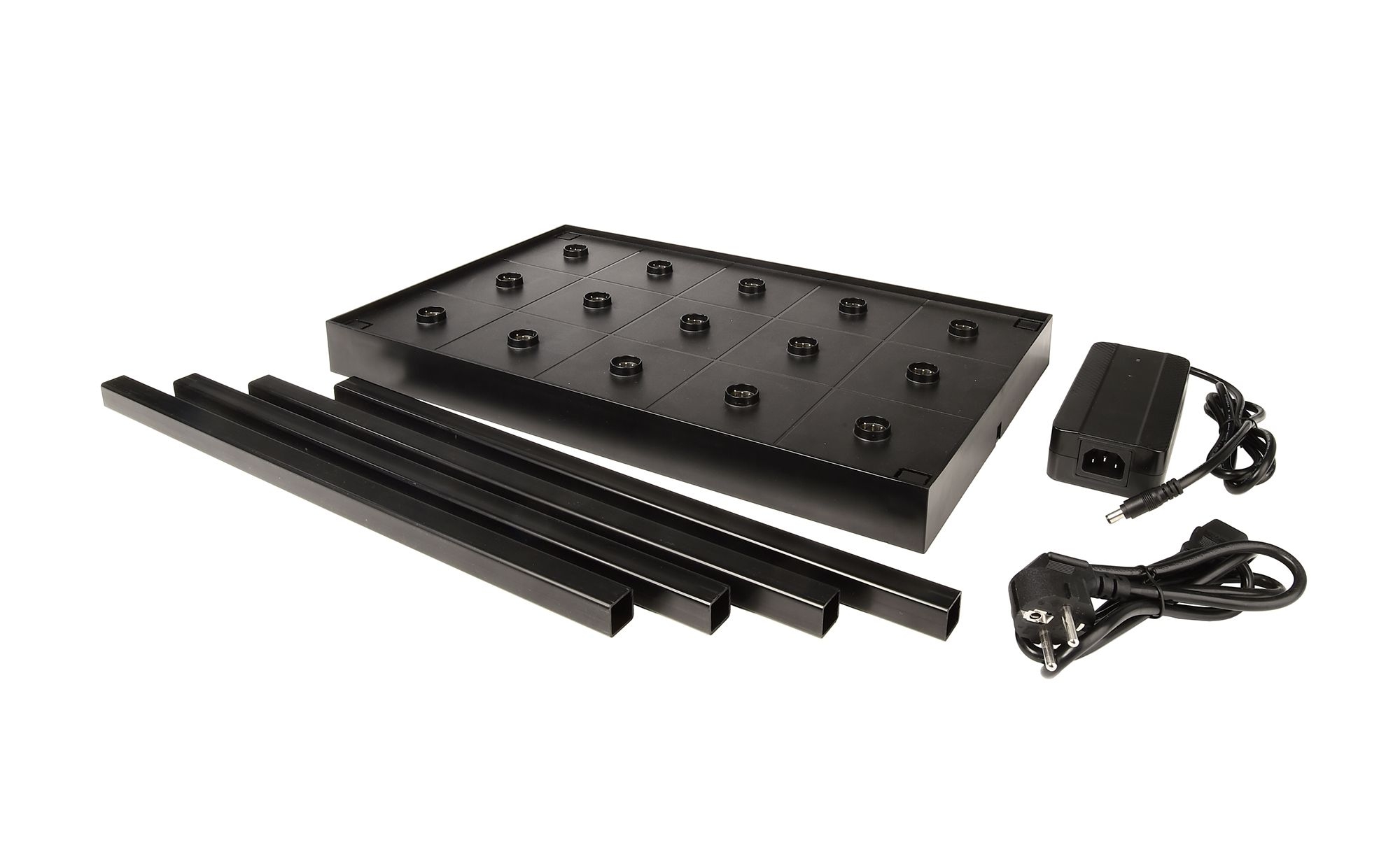 Deko-Light 930734 Elektrisches Systemzubehör, 15-fach Ladestation inkl. Netzgerät für Leuchte Canis Mini, schwarz