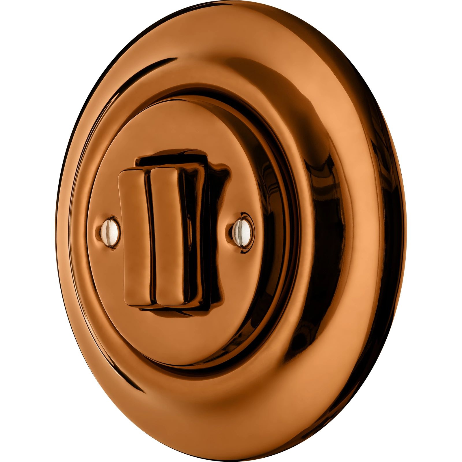 Katy Paty CUPRUM-NITIDUM Porzellan-Schalter schmal 2-fach, Serie, kupfer metallic