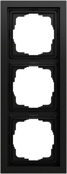 Gira 0213745 Abdeckrahmen 3-fach für flachen Einbau, Gira F200, schwarz matt (lackiert)