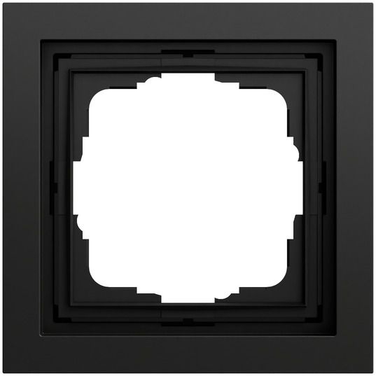 Gira 0211745 Abdeckrahmen 1-fach für flachen Einbau, Gira F200, schwarz matt (lackiert)
