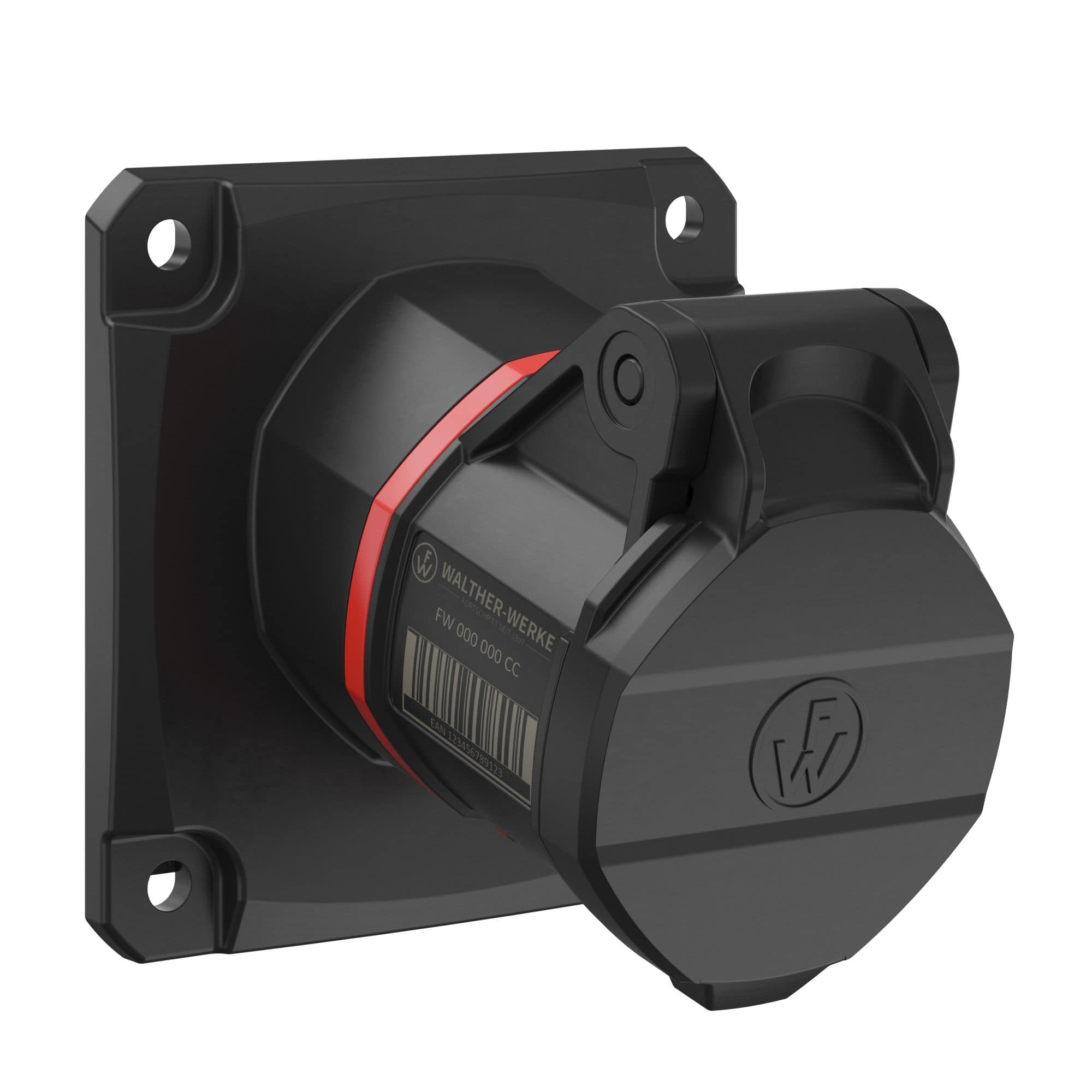 Walther Werke FW510309SK CEE NEO Anbaudose schräg 16A 3P 9h IP54 mit Schraubtechnik und 86x86mm Flansch