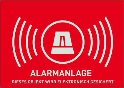 ABUS AU1323 Warnaufkleber Alarm 74 x 52,5mm