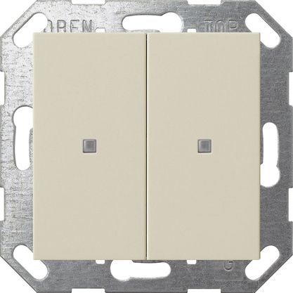Gira 517301 Taster Wippe 2-fach , One und KNX, System 55, cremeweiß glänzend