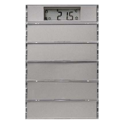 Berker 75665773 Tastsensor 5-fach mit Beschriftungsfeldern, Temperaturregler, Display, K.5, edelstahl