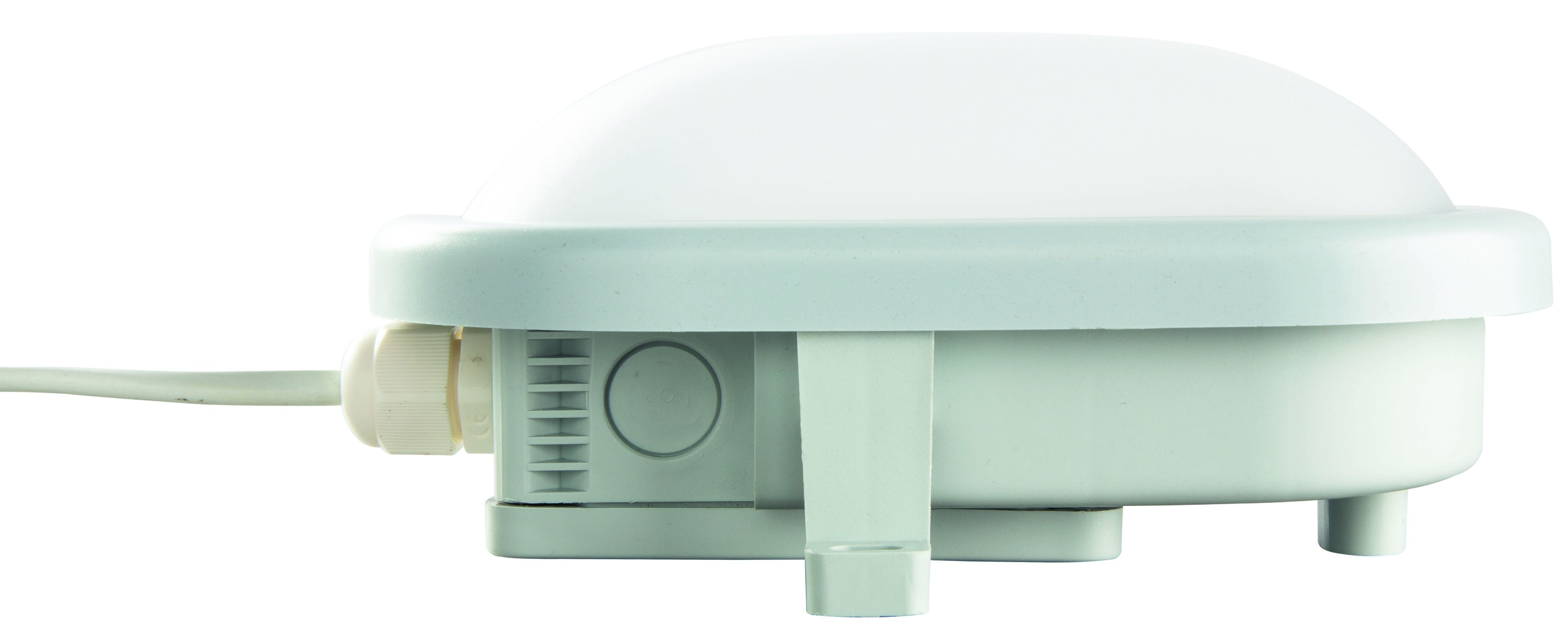 Heitronic 500746 Wand-/ Deckenleuchte BODRUM, oval, 10 W, 4000 K, IP54, oval, lichtgrau