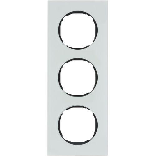 Berker 10132609 Rahmen 3-fach, flach, R.8, Glas polarweiß