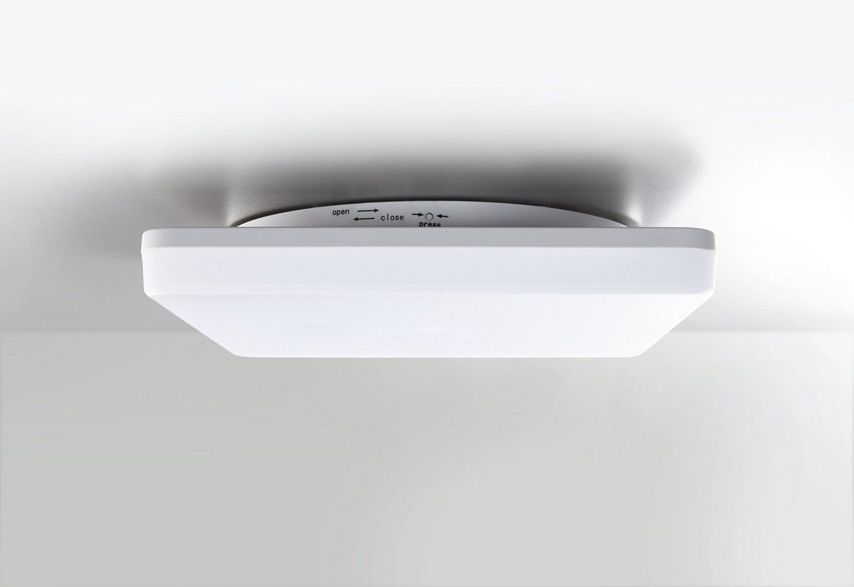 Heitronic 500573 Wand- und Deckenleuchte Pronto, eckig, 18 W, 3000 K, IP54, 280x280 mm, weiß