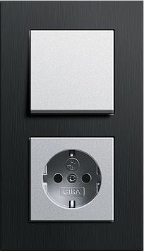 Gira 0211126 Abdeckrahmen 1-fach, Gira Esprit, Aluminium schwarz (eloxiert)