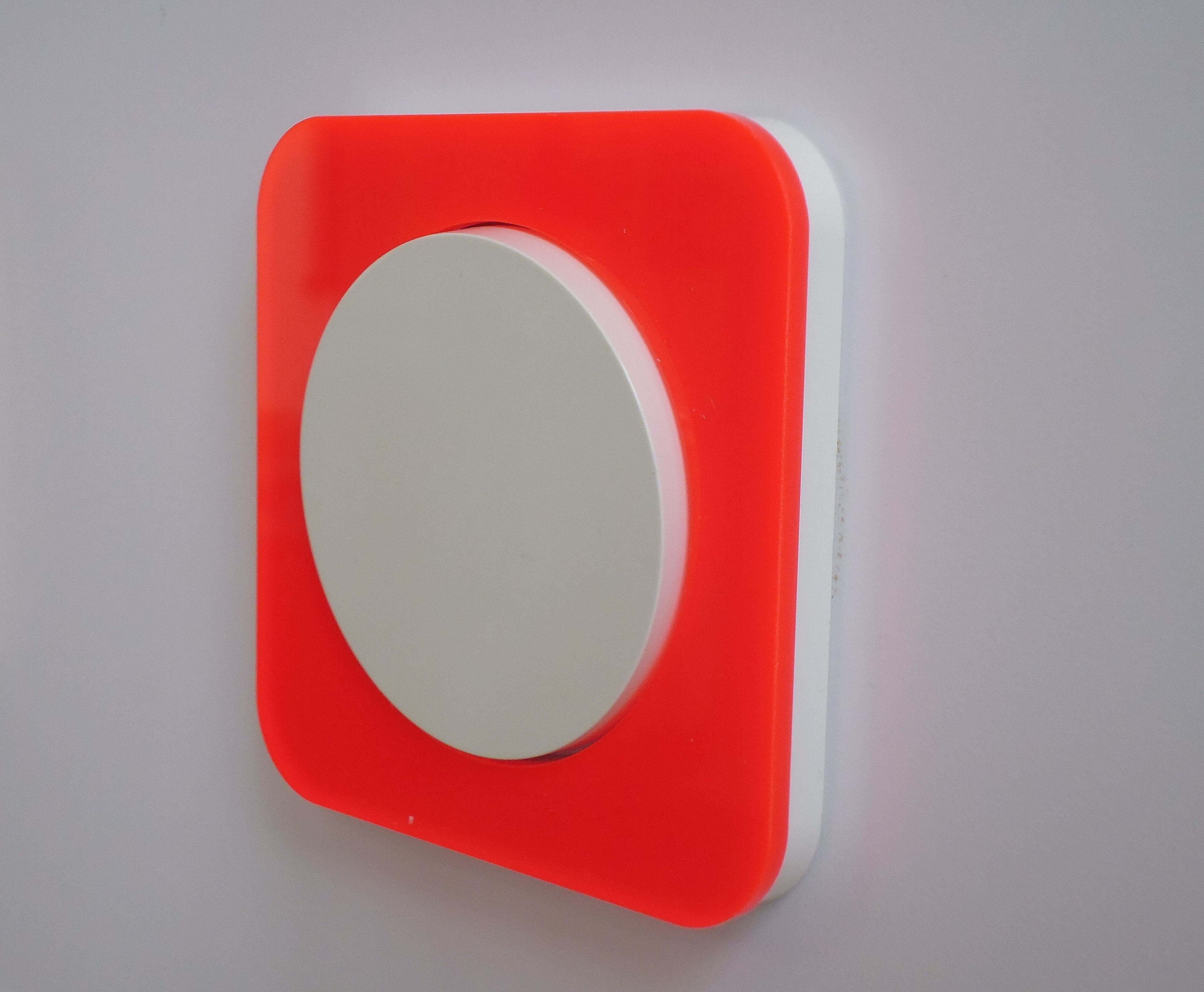 Berker 10112349 Rahmen 1-fach, R.1, Acryl rot transparent/polarweiß glänzend
