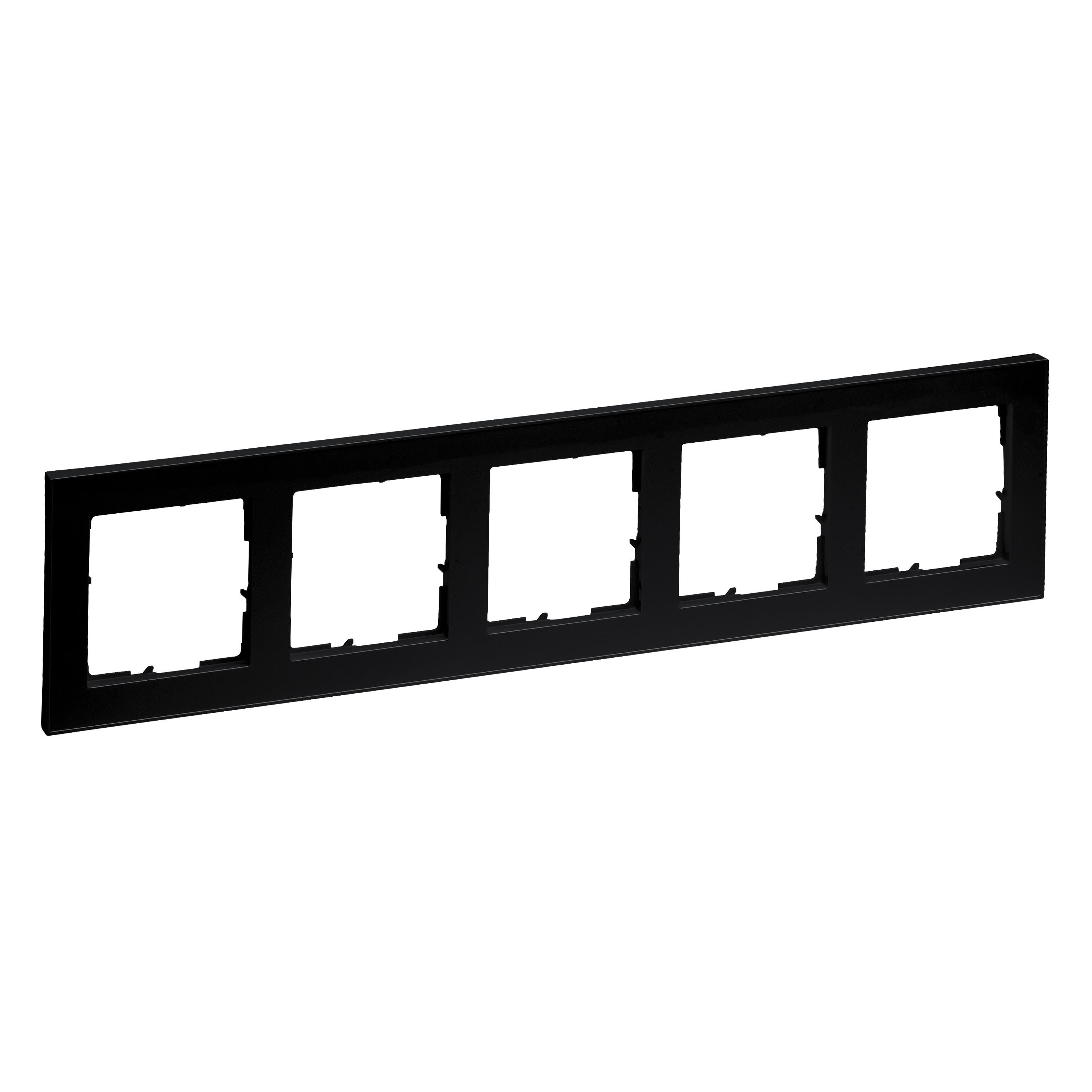 Legrand 765385 SEANO+ 5-fach Rahmen, schwarz lackiert