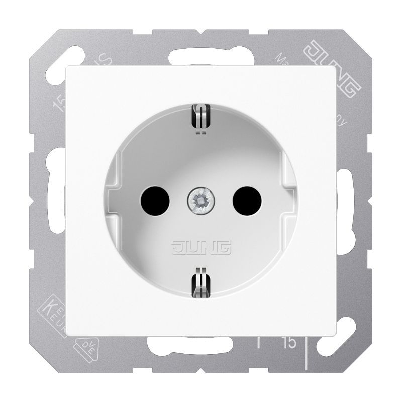 Jung A1520BFKIWW Schutzkontakt-Steckdose, SAFETY+, Thermoplast, Serie AS/A, alpinweiß